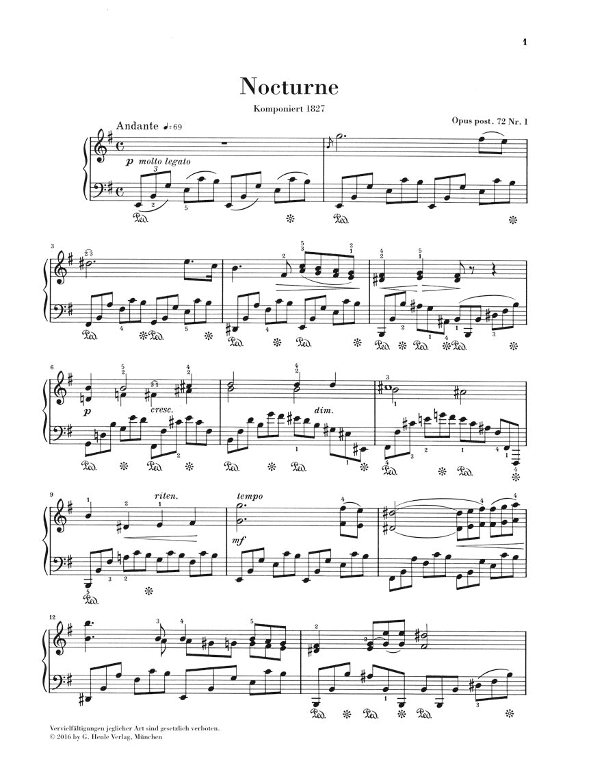 Chopin Nocturne in E Minor Op. Post. 72, No. 1 Edition with Fingering