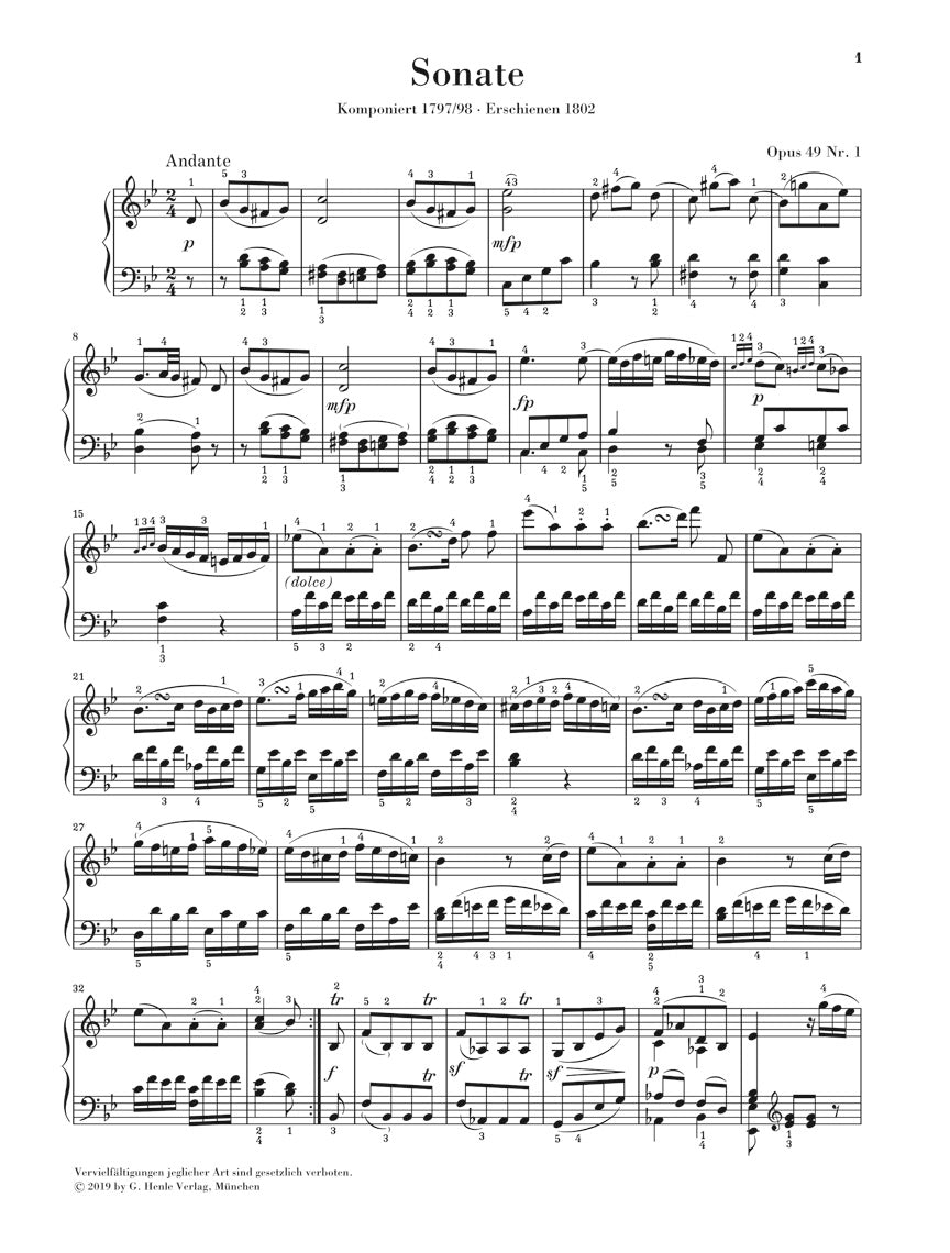 Beethoven 2 Easy Piano Sonatas Nos 19 and 20 Opus 49