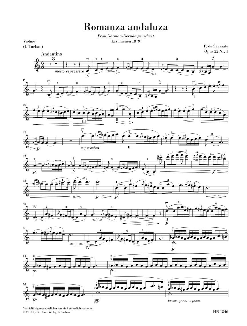 Sarasate Romanza Andaluza (Spanish Dance No 3)