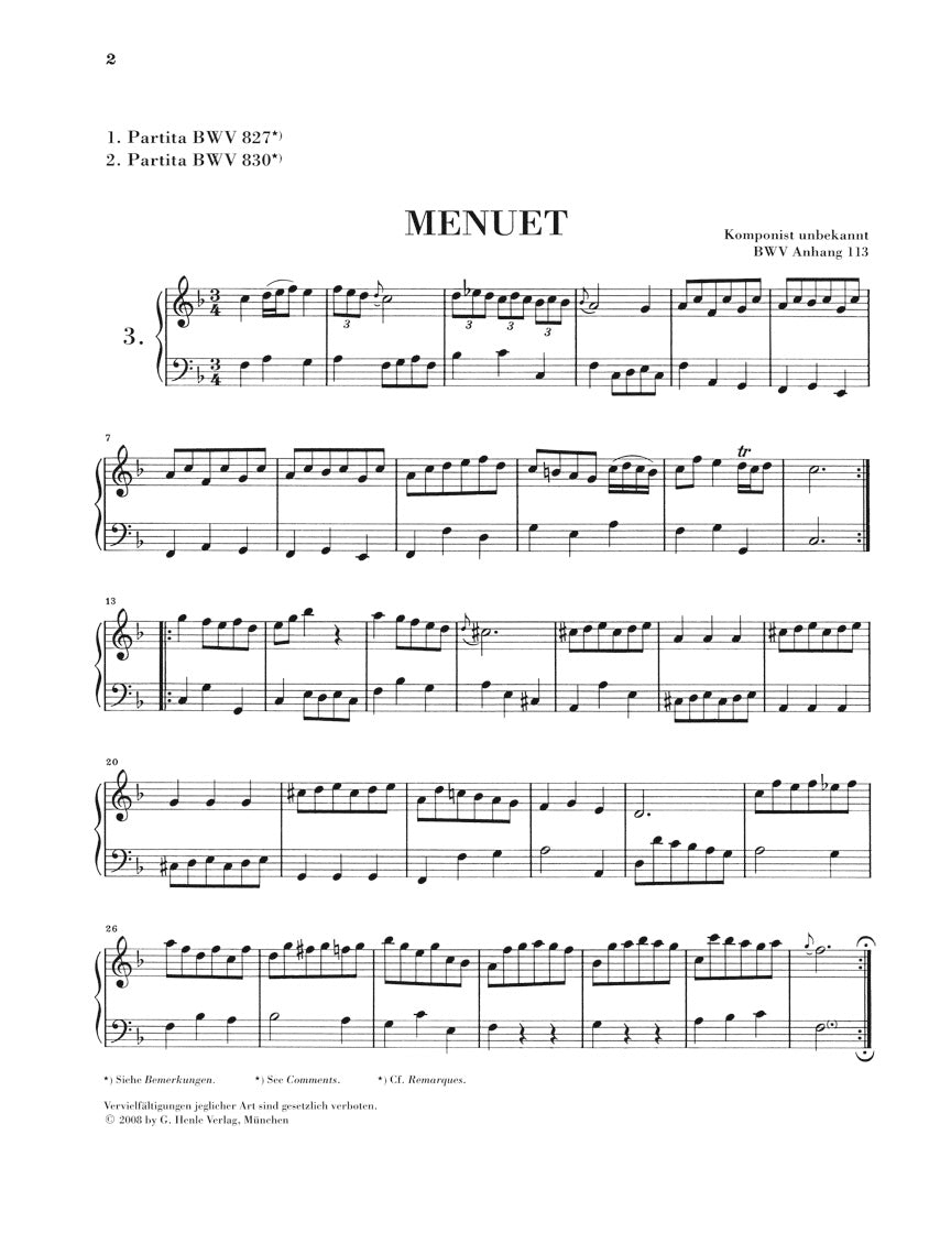 Bach Notebook for Anna Magdalena Bach (edition without fingering)