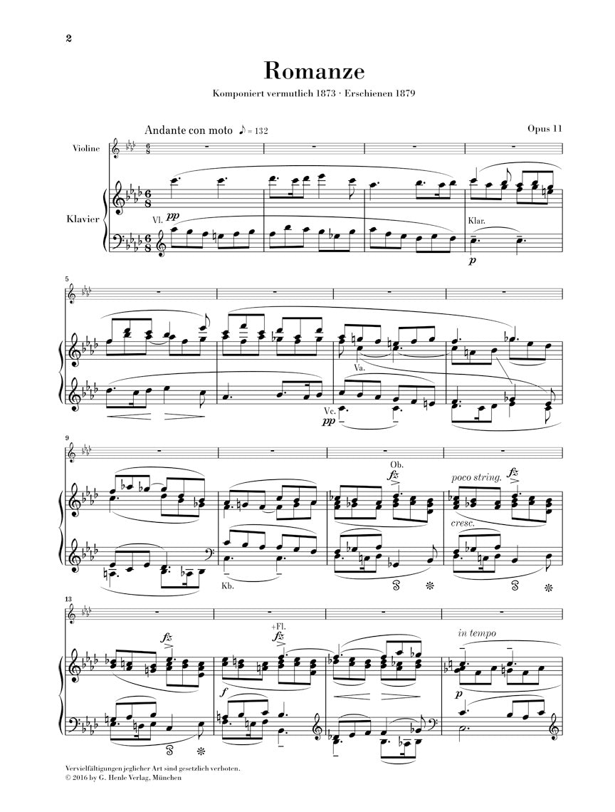 Dvořák: Romance in F minor, Opus 11
