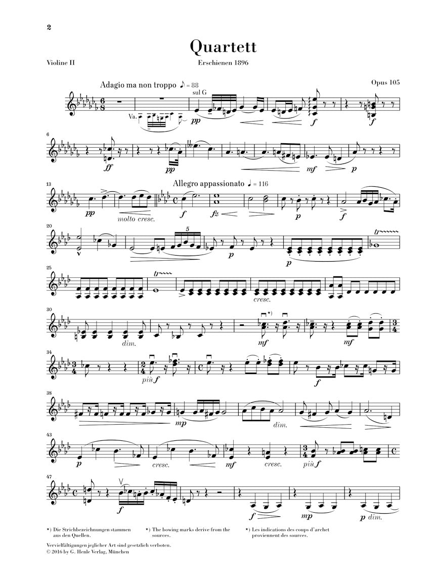 Dvořák: String Quartet in A flat major, Opus 105