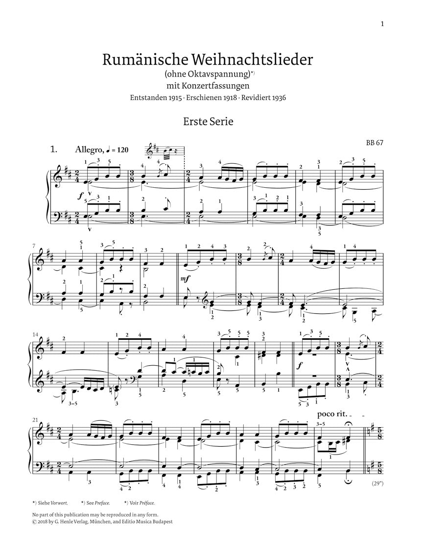 Bartok Romanian Christmas Songs Piano