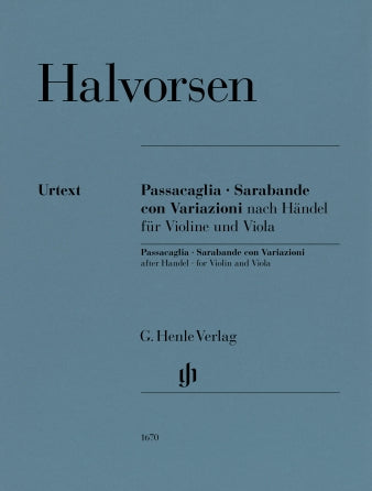 Halvorsen: Passacaglia, Sarabande con Variazioni After Handel Violin and Viola