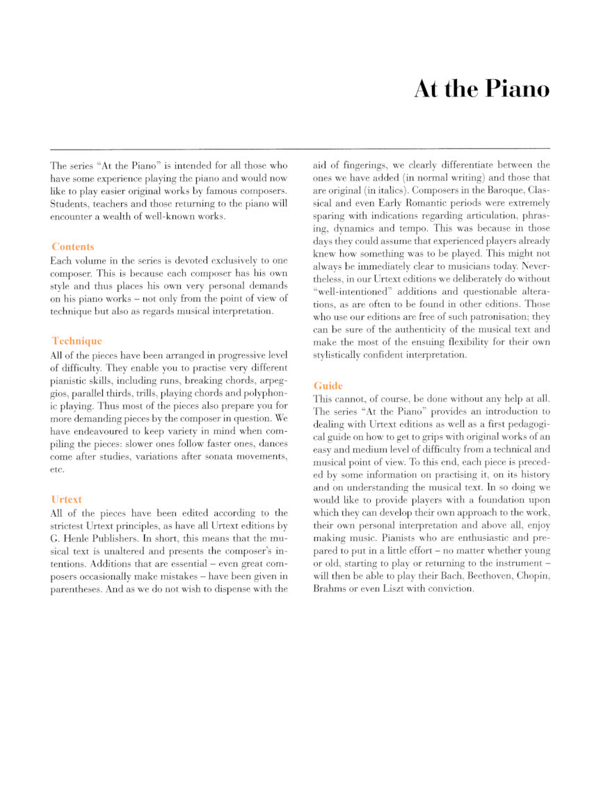 Mozart - At the Piano - 15 Well-Known Original Pieces With Practical Comments