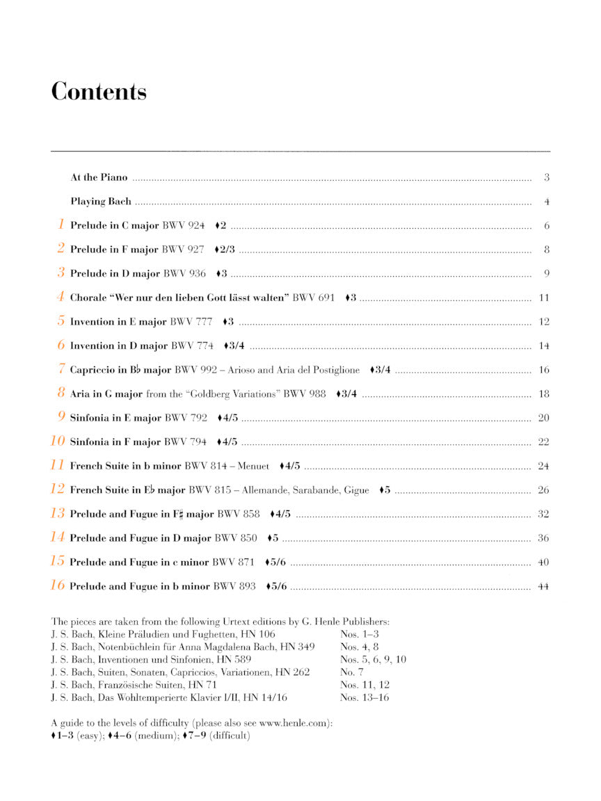 Bach - At the Piano - 16 Well-Known Original Pieces With Practical Comments