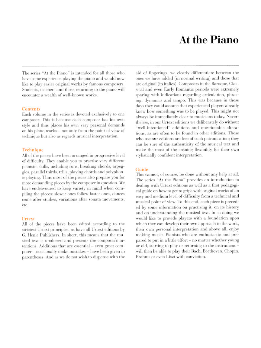 Bach - At the Piano - 16 Well-Known Original Pieces With Practical Comments