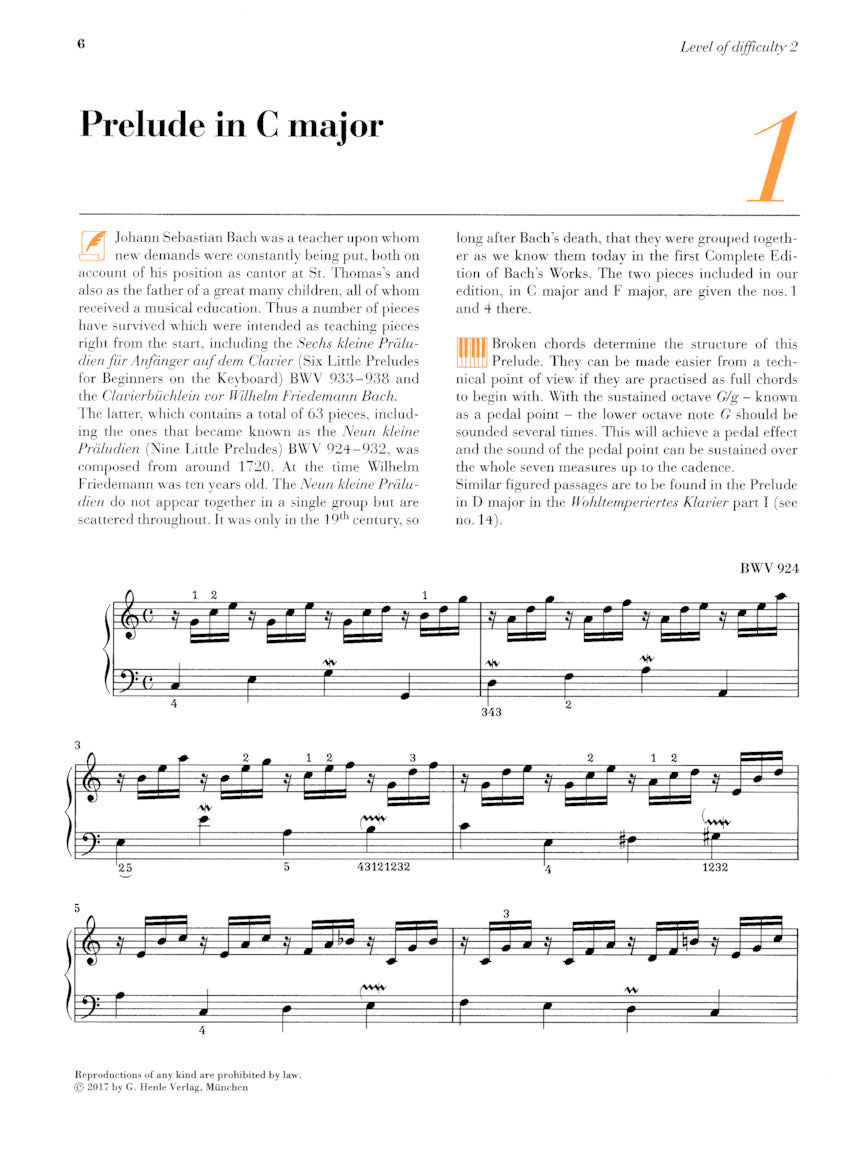 Bach - At the Piano - 16 Well-Known Original Pieces With Practical Comments