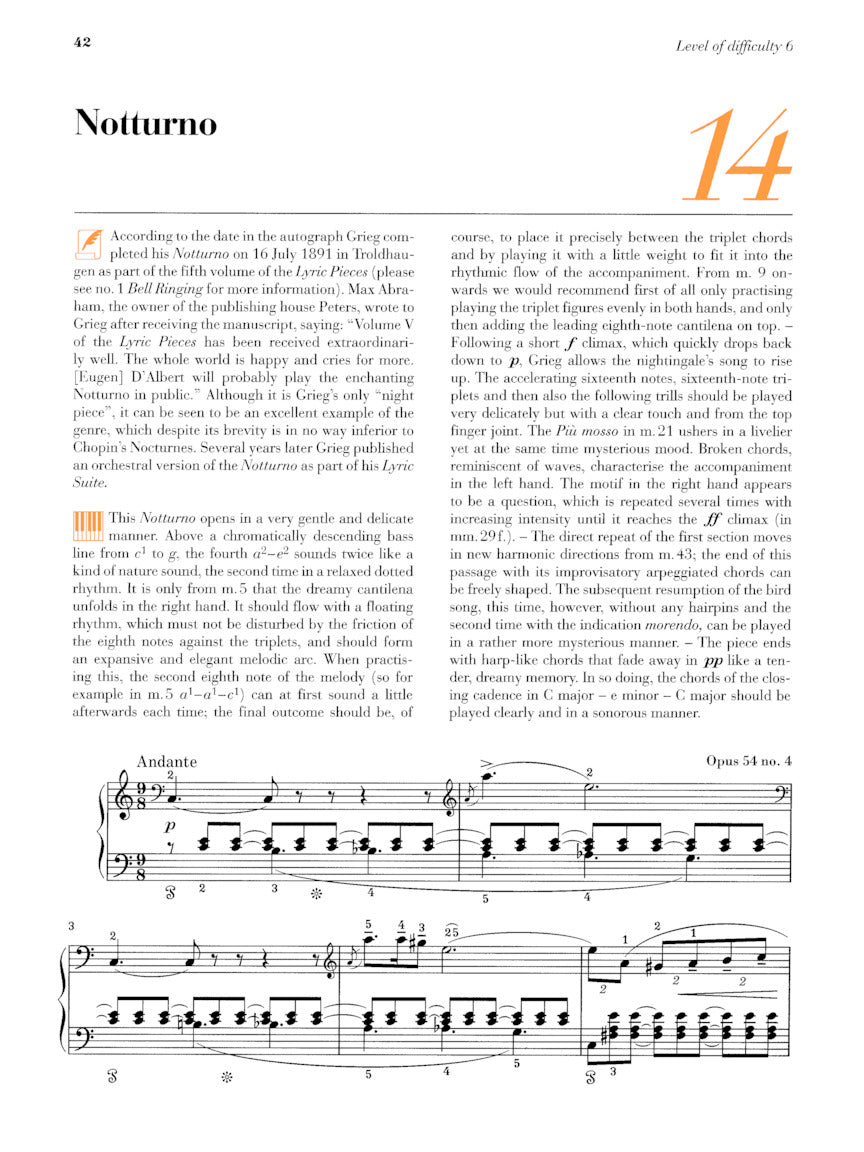 Grieg: At the Piano - 15 Well-Known Original Pieces With Practical Comments