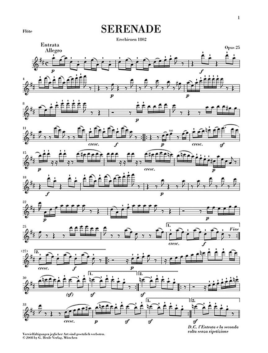 Beethoven Serenade for Flute, Violin and Viola Op. 25