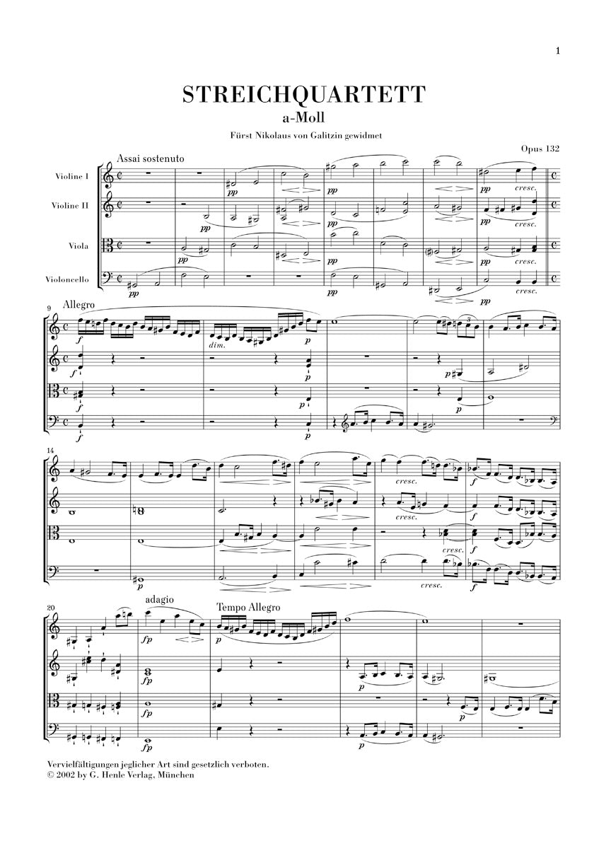 Beethoven String Quartet A Minor Op. 132