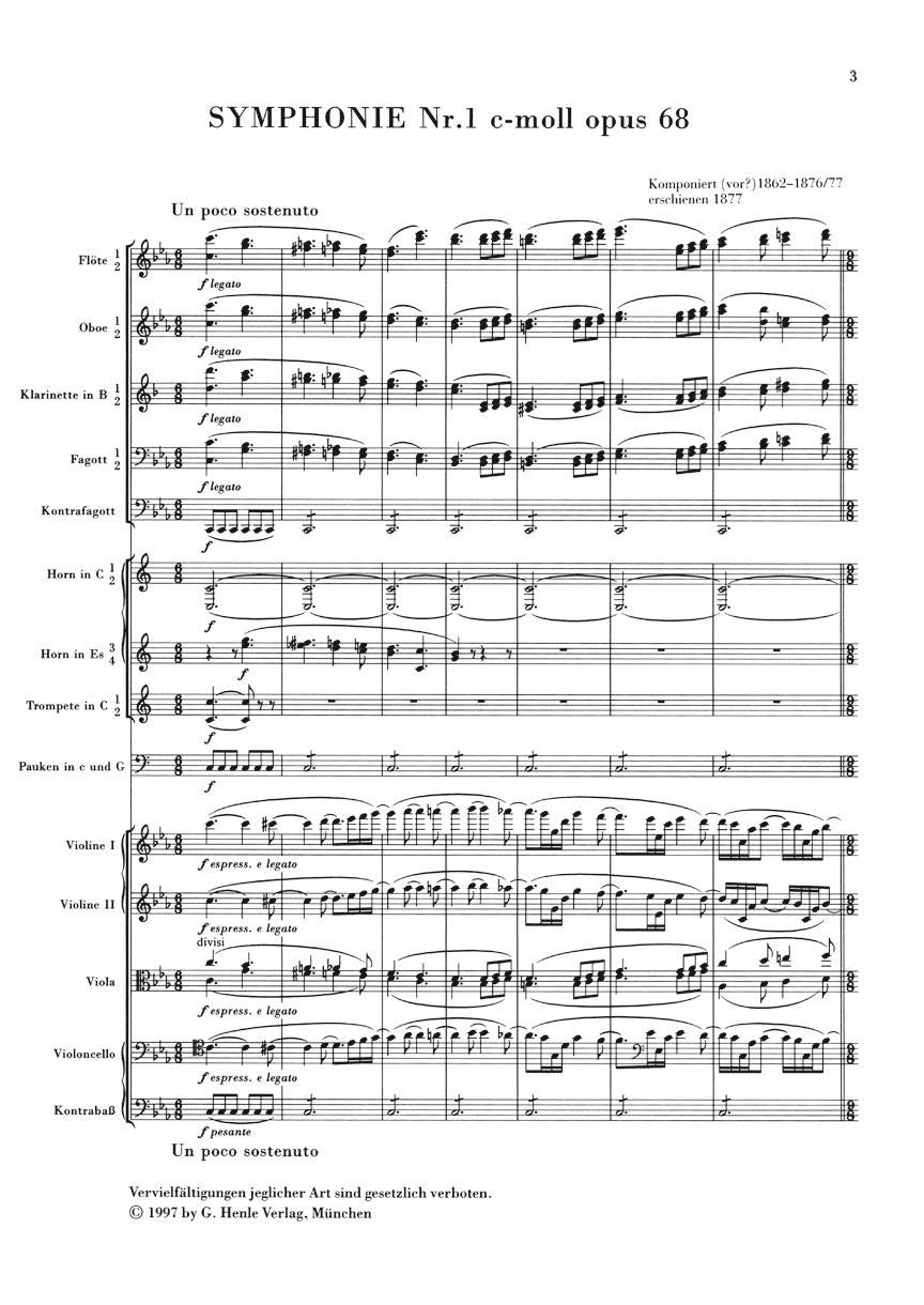 Brahms Symphony No 1 in C minor Opus 68