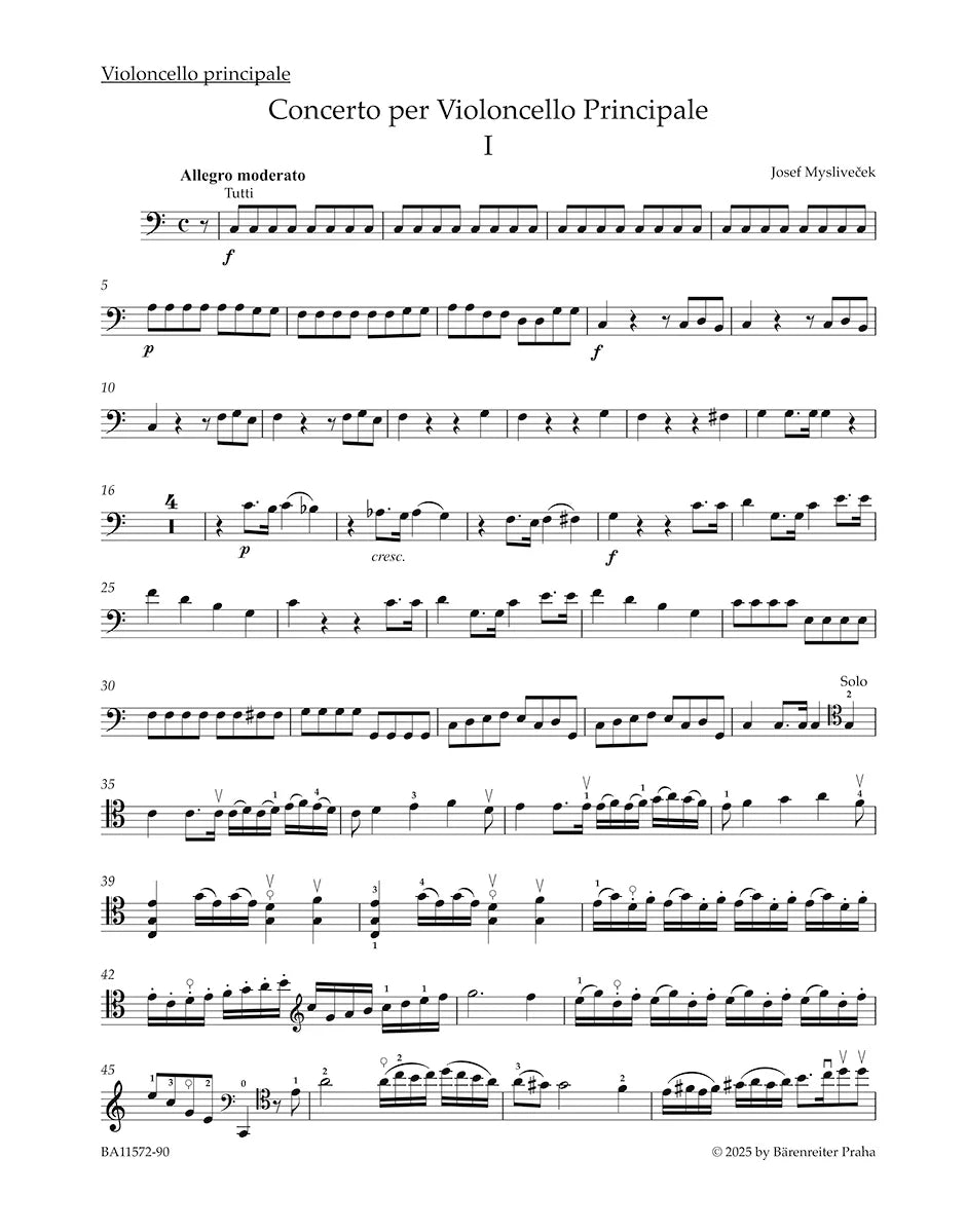 Mysliveček: Cello Concerto in C Major