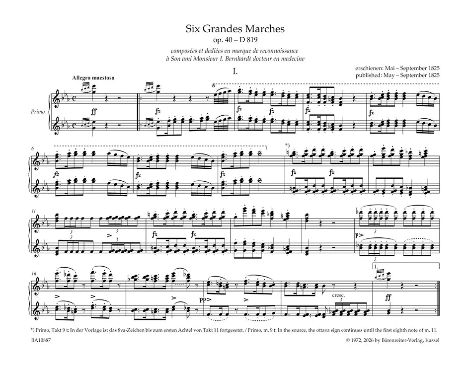 Schubert: Six Grandes Marches, Op. 40, D 819