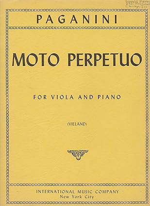 Paganini: Moto Perpetuo, Opus 11 for viola and piano