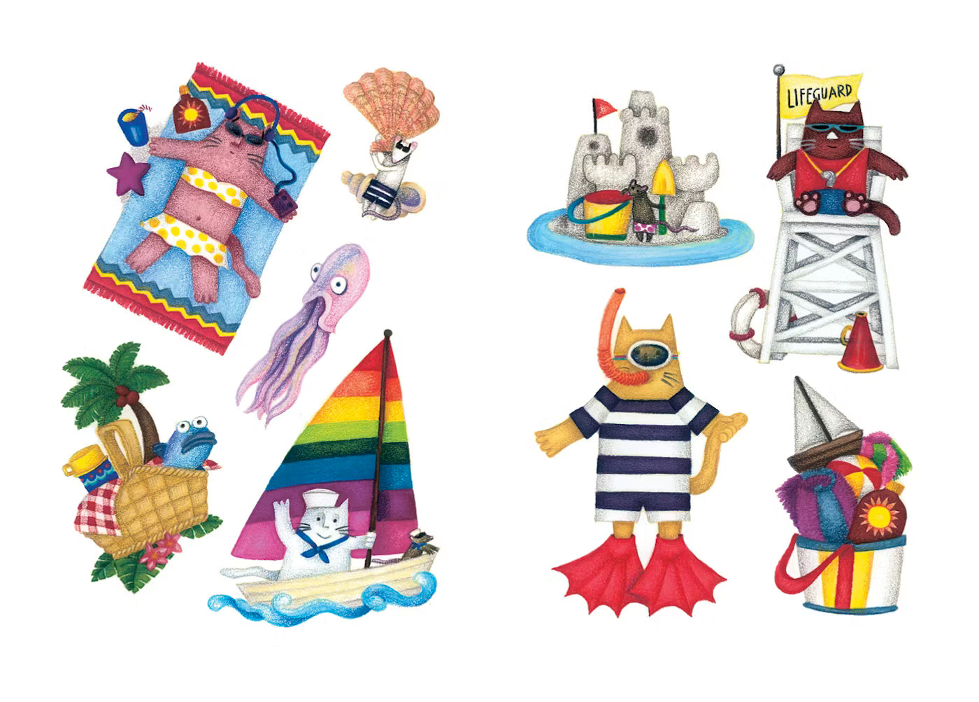 Stickers: Cats At the Beach