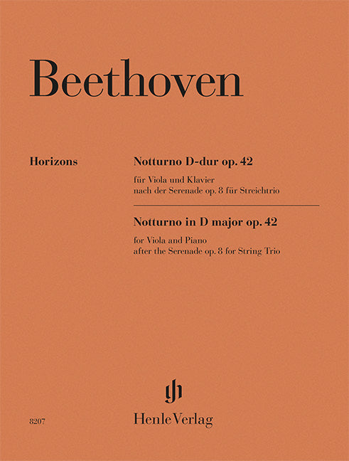 Beethoven: Notturno D Major Op. 42 Viola and Piano (Henle Horizons, HN 8207)