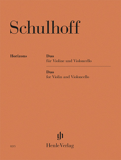 Schulhoff: Duo Violin and Cello (Henle Horizons, HN 8215)