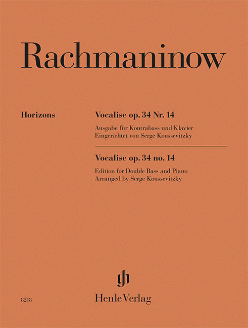 Rachmaninoff: Vocalise Op. 34 No. 14 Double Bass and Piano (Henle Horizons, HN 8218)