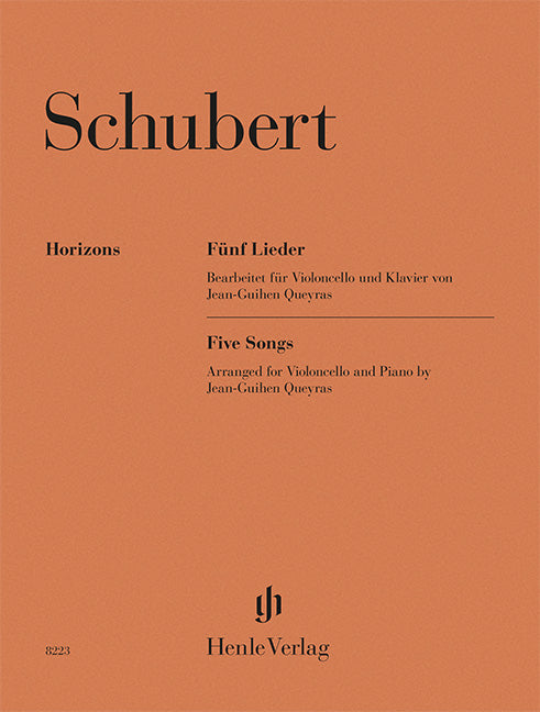 Schubert: Five Songs Cello and Piano (Henle Horizons, HN 8223)