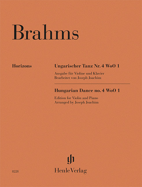 Brahms: Hungarian Dance No. 4 WoO 1 Violin and Piano (Henle Horizons, HN 8228)