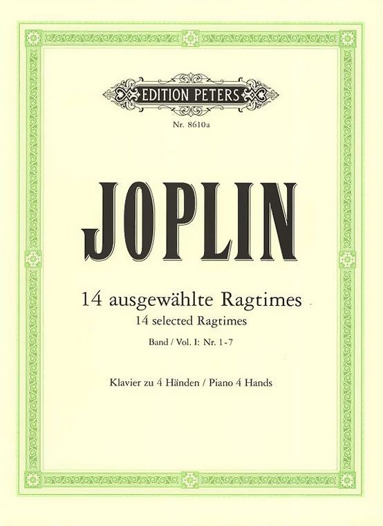 14 Selected Ragtimes, Vol. 1 (Arranged for Piano Duet) by Scott Joplin