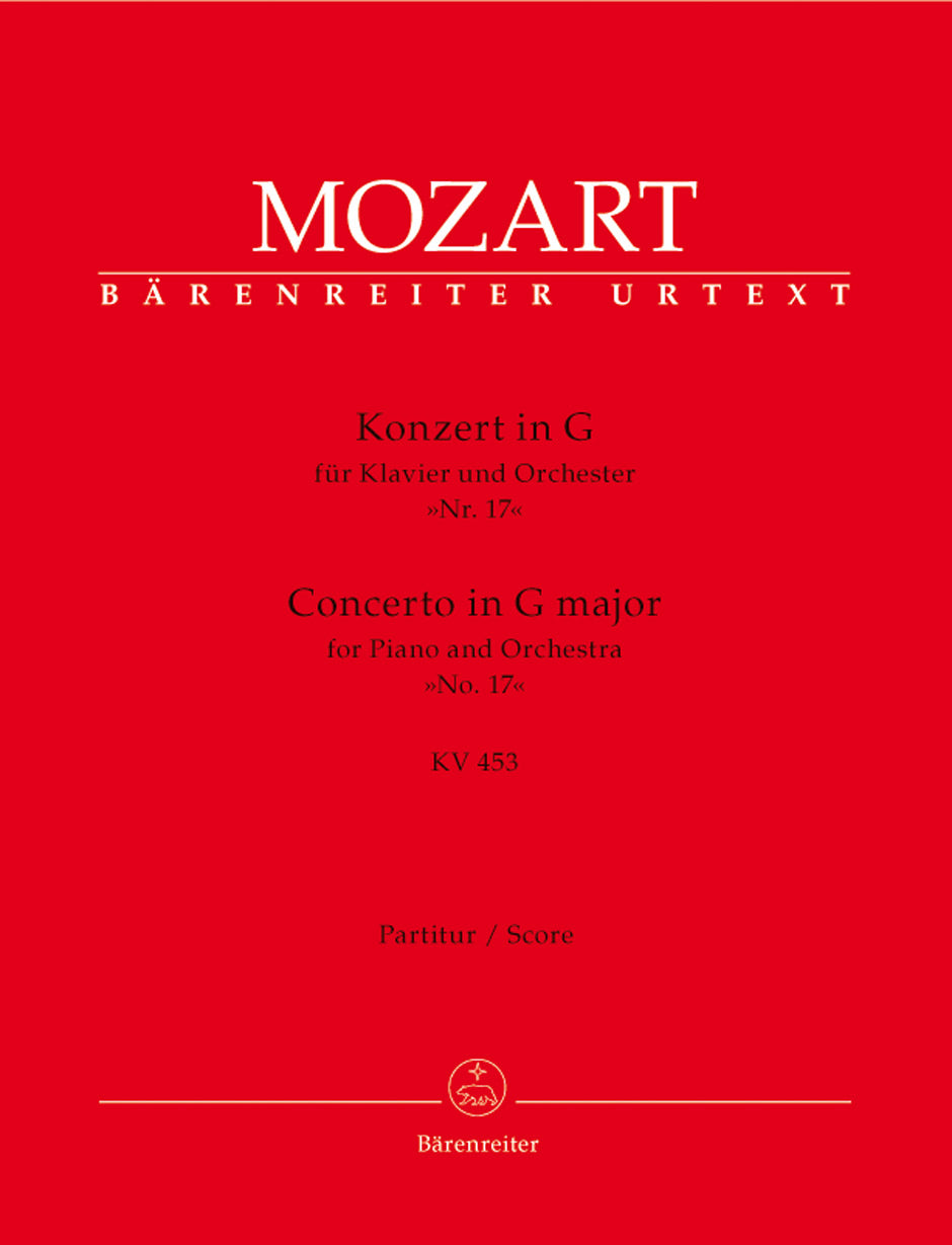 Clearance: Mozart Concerto for Piano and Orchestra no. 17 in G major K. 453 (Full Score)