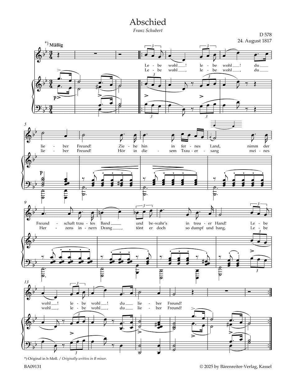 Schubert: Lieder Medium Voice
