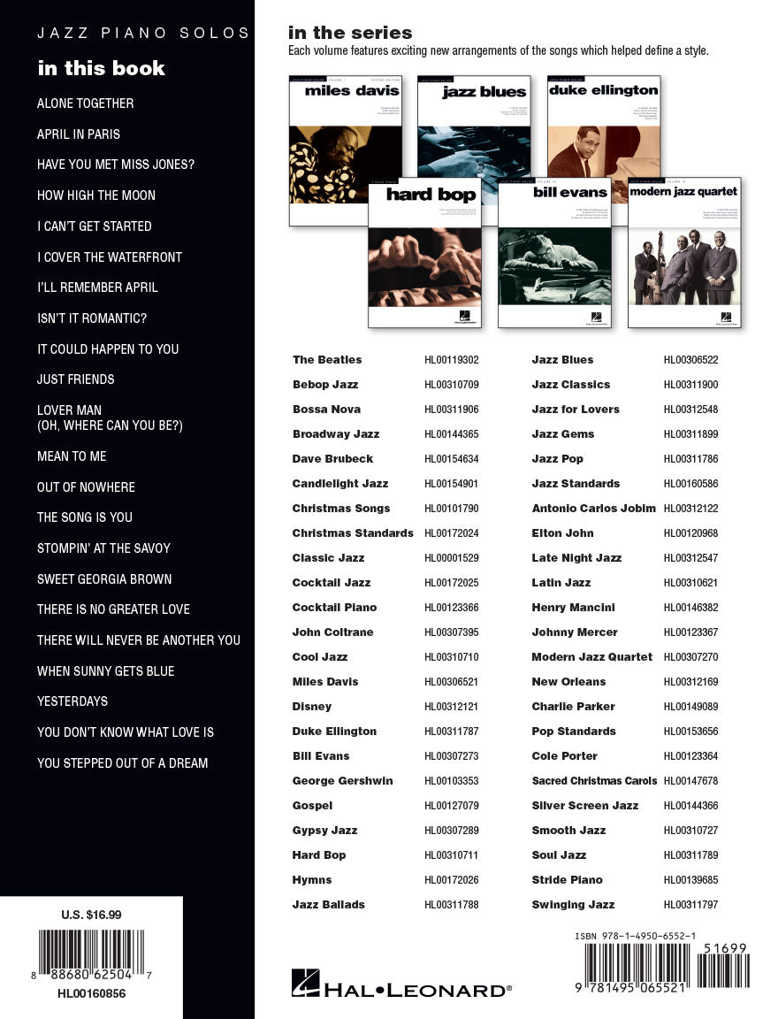 Jazz Standards - Jazz Piano Solos, Vol. 44