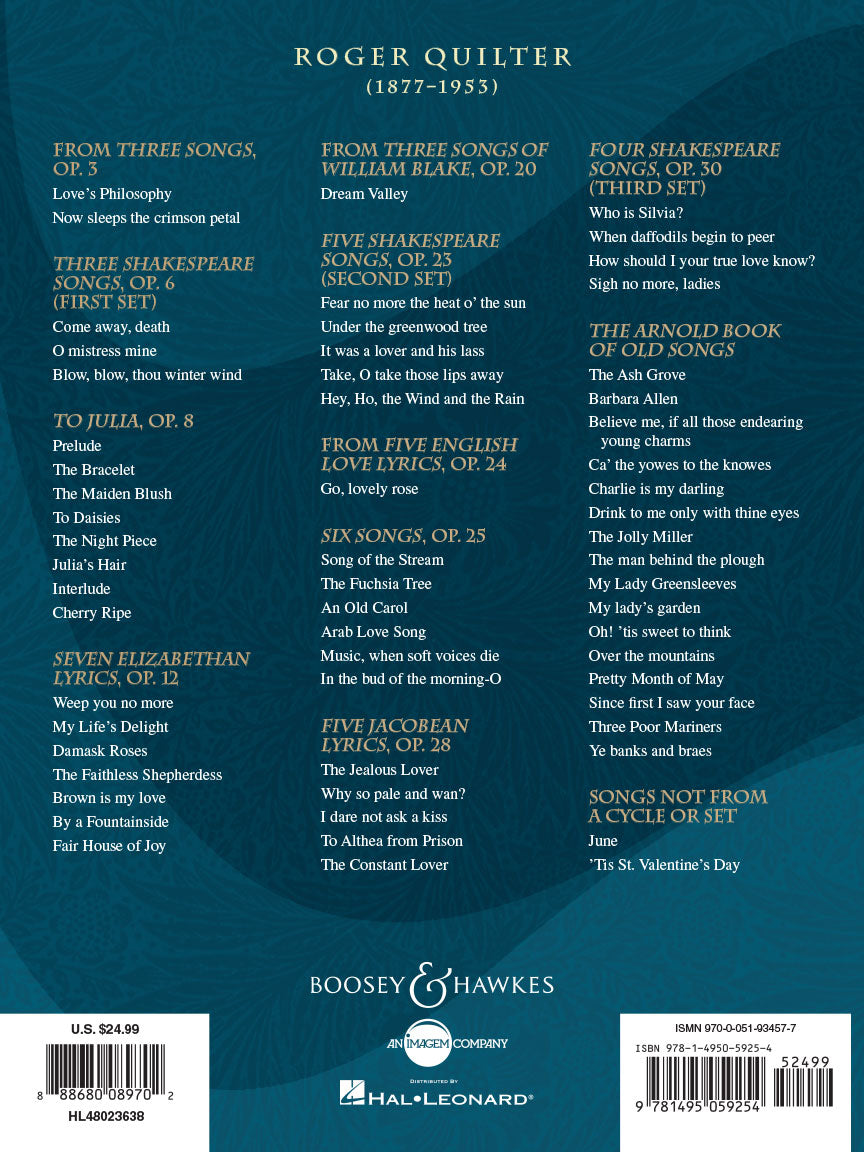 Quilter Collected Songs Low Voice