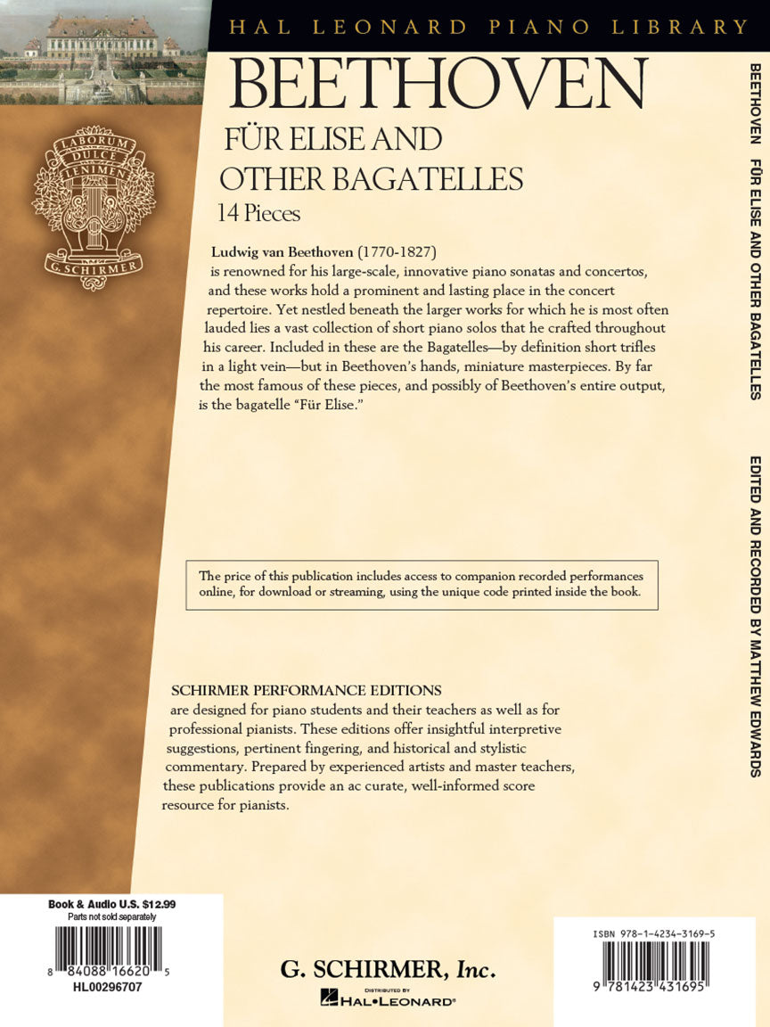 Beethoven Fur Elise and Other Bagatelles - Schirmer Performance Editions