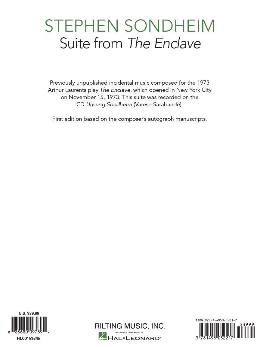 Enclave, The - Suite from - 2 Pianos, 4 Hands & Percussion