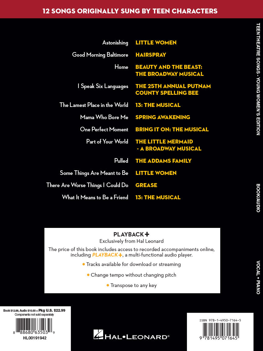 Teen Theatre Songs - Young Women's Edition