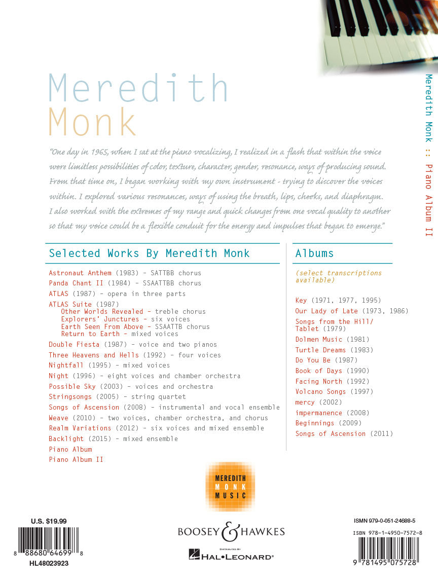 Monk, Meredith - Piano Album II
