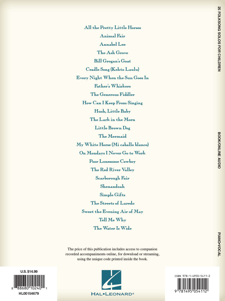 25 Folksong Solos for Children - Vocal/Piano