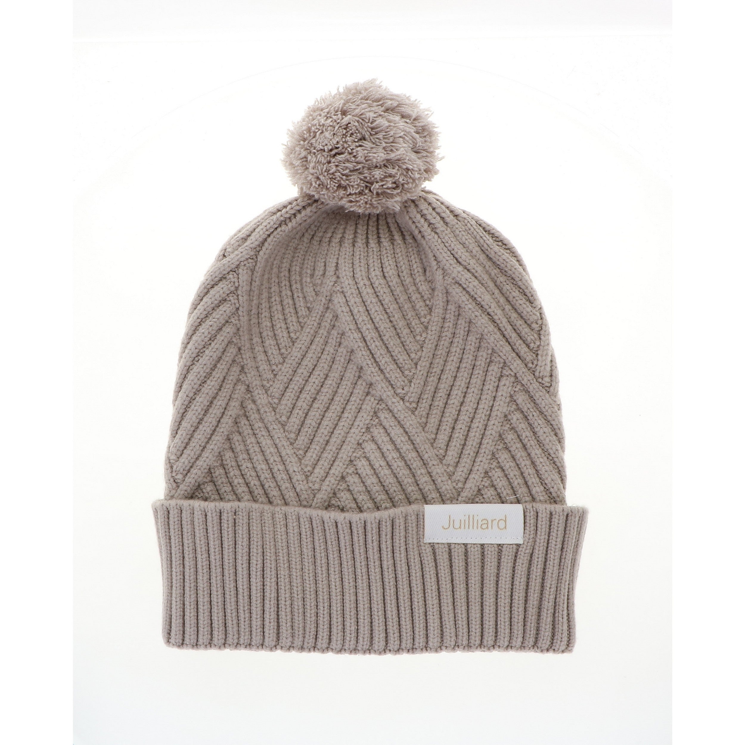 Clearance: Beanie: Juilliard diamond textured winter cap with puff