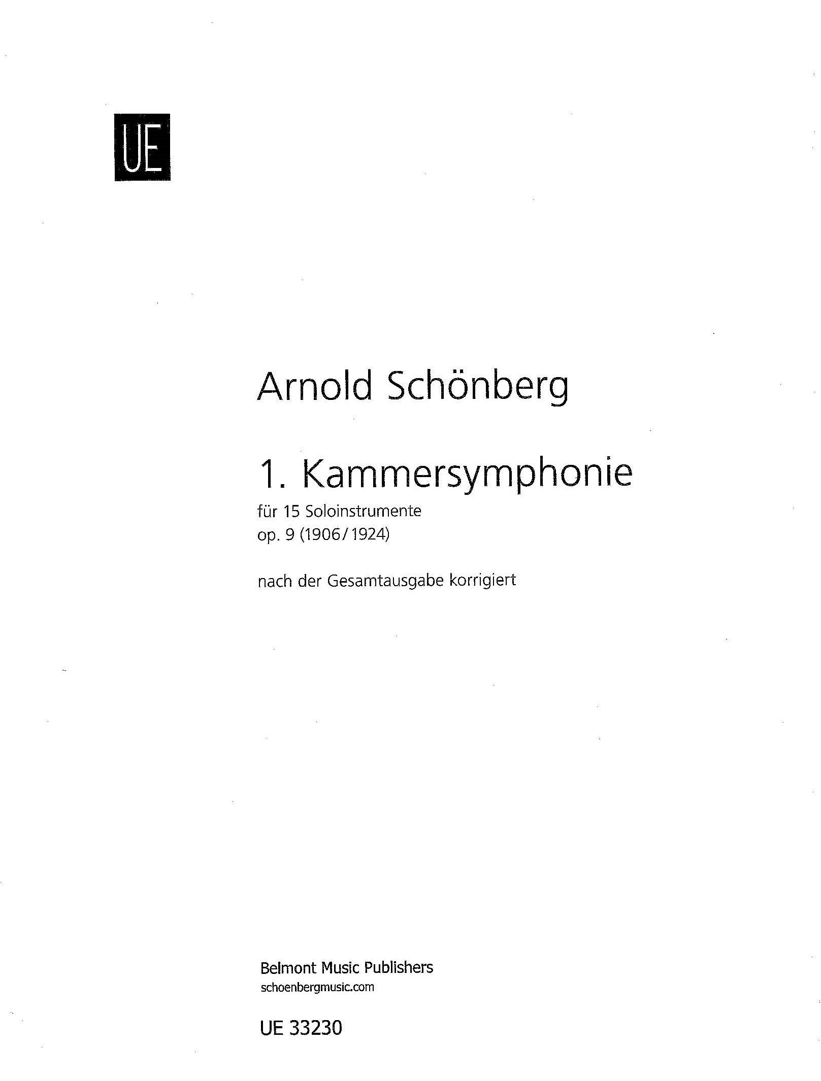 Schoenberg: Chamber Symphony Op. 9 (Full Score)