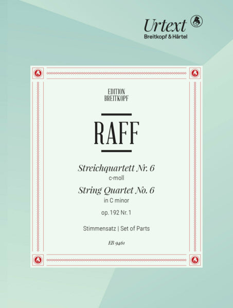 Raff String Quartet No. 6 Op 192 #1 Set of Parts