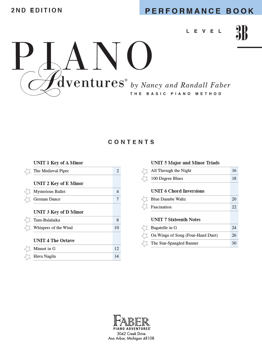 Faber Piano Adventures Performance Book 3B