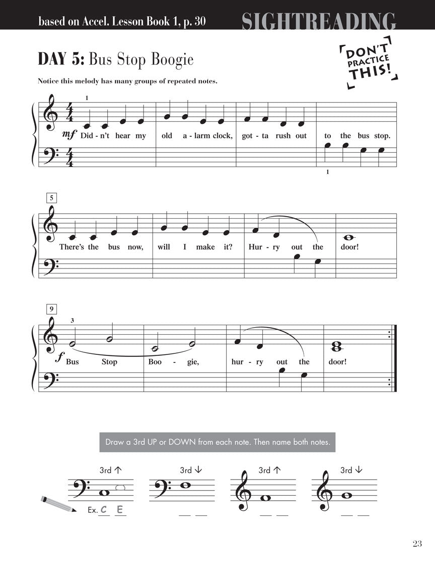 Accelerated Piano Adventures Sightreading Book 1