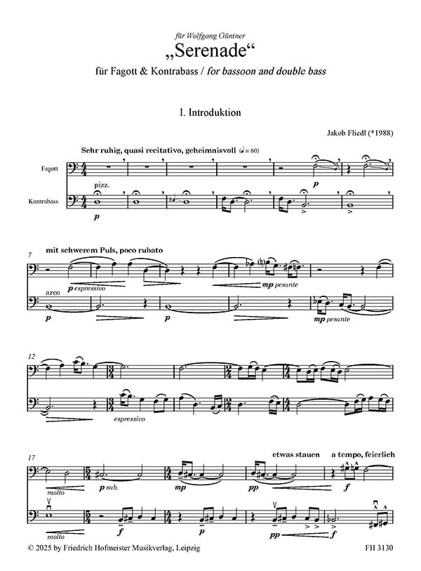 Fliedl: Serenade - Bassoon and Double Bass