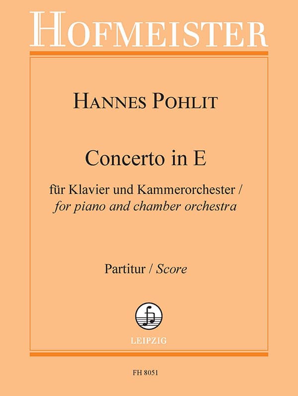 Pohlit: Concerto in E for Piano and Chamber Orchestra - Full Score