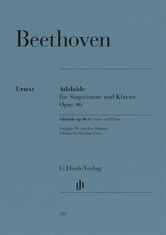 Beethoven: Adelaide Op. 46 for Medium Voice and Piano