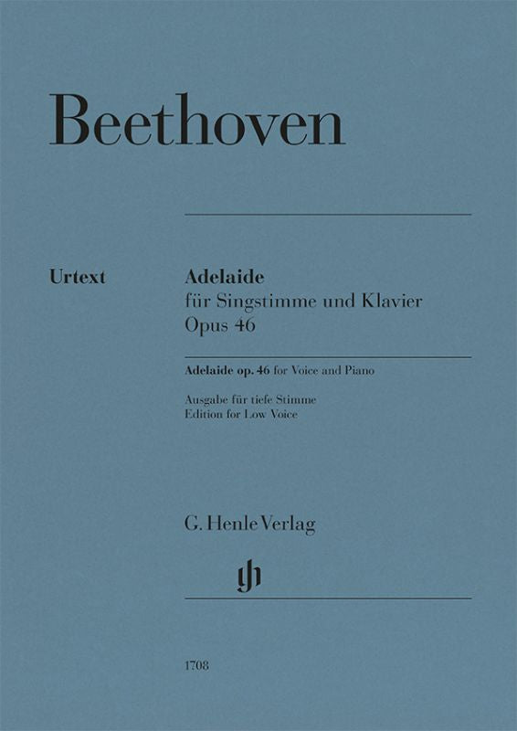 Beethoven: Adelaide Op. 46 for Low Voice and Piano