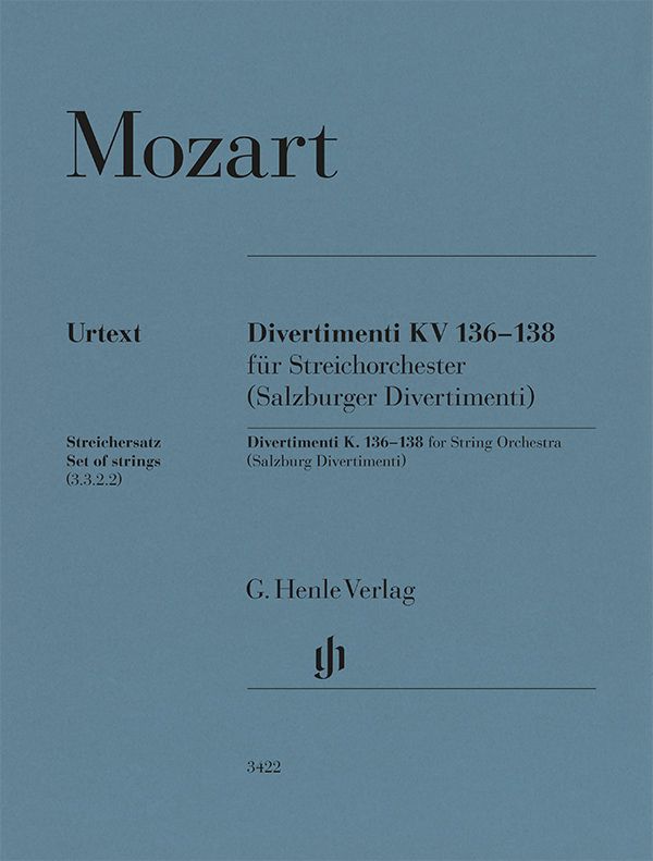Mozart: Divertimenti K. 136-138 (Salzburg Divertimenti) Set of String Part