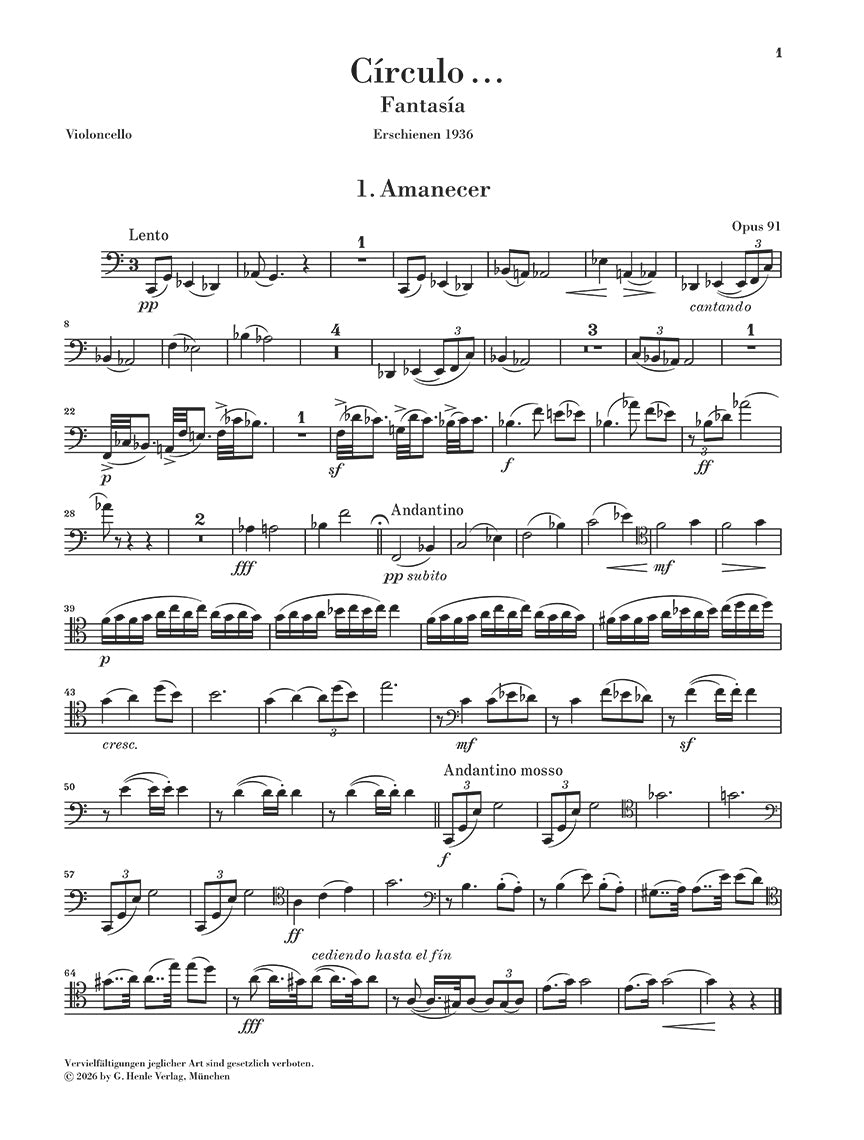 Turina: Círculo... Op. 91 Piano Trio, sample page 3 (Henle Horizons, HN 8208)