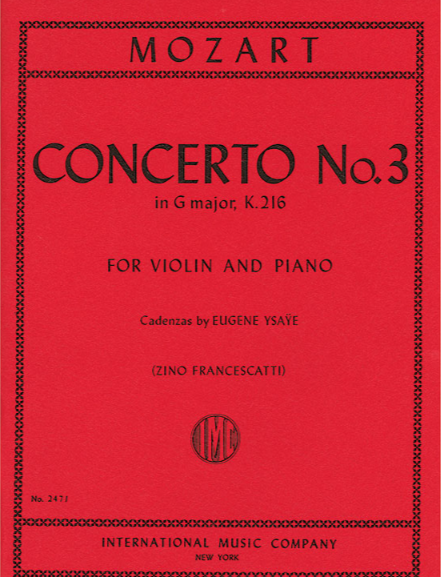 Mozart Violin Concerto No. 3 in G major, K. 216