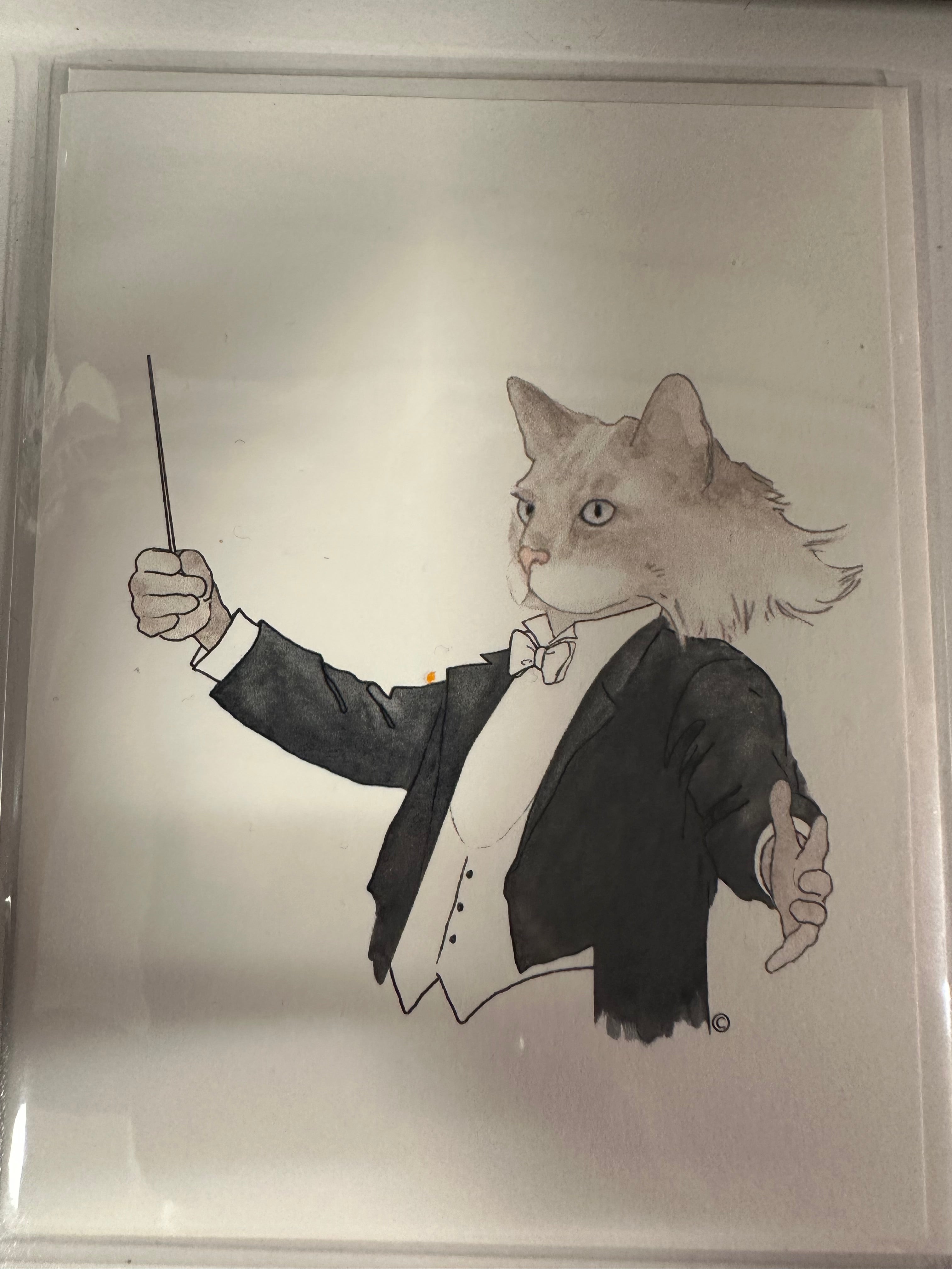 Card: Animal Playing Instrument Blank Inside