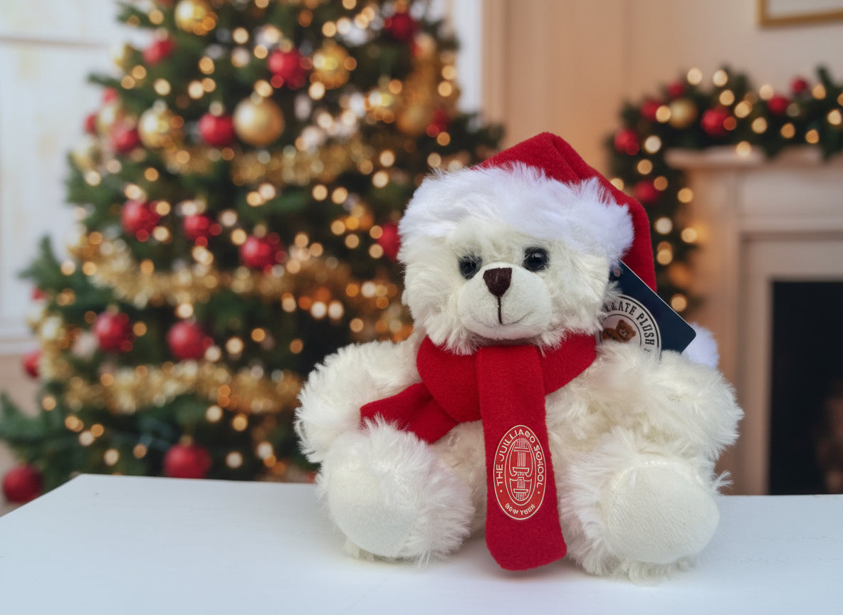 Teddy Bear: White 6" Bear with scarf