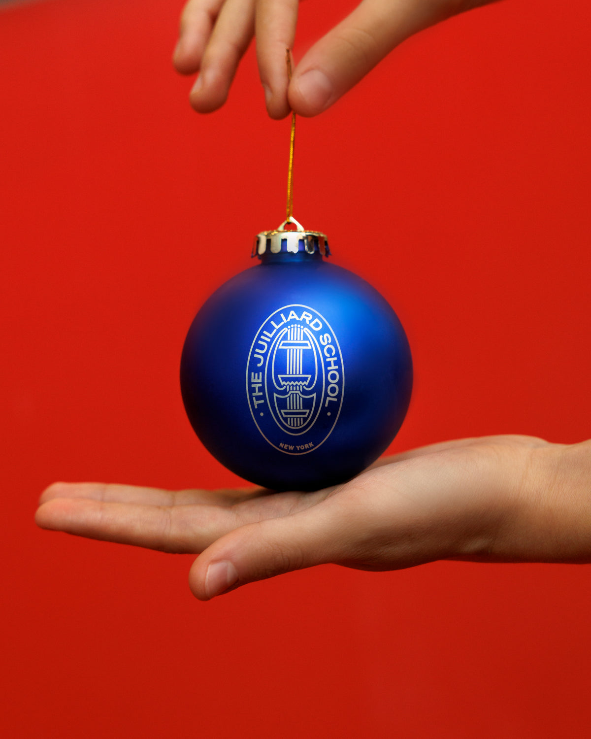 Ornament: Shatterproof Ball Blue with Juilliard Seal